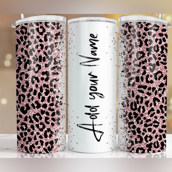 Leopard Print Personalized Tumbler - Picture 1 of 1